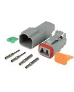 Deutsch DT2-3 2 Way Connector Kit with Nickel Contacts