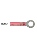 Quikcrimp HDC04 Red 6mm Heatshrink Ring Terminal Pack of 100
