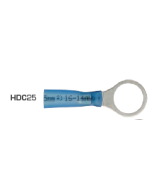 Quikcrimp HDC25 Blue 10mm Heatshrink Ring Terminal - Pack of 100
