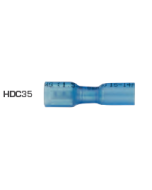 Quikcrimp HDC35 Blue Female, 6.3mm Heatshrink Blade Terminal - Fully Insulated 100 Pack