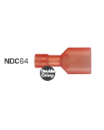 Quikcrimp NDC64 Nylon 6.3mm Male Blade Terminal - Fully Insulated Red Pack of 100