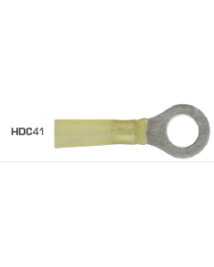 Quikcrimp HDC41 Yellow 8mm Heatshrink Ring Terminal 