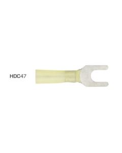 IONNIC HDC47 6.4mm Yellow Heat Shrink Fork Terminals (Pack of 100)