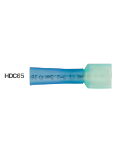 Quikcrimp HDC65 Blue Heatshrink 6.3mm Male Blade Terminal - Fully Insulated 100 Pack