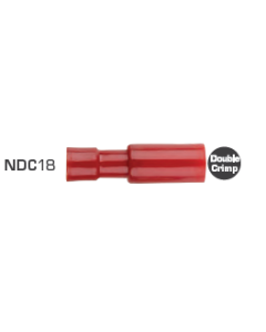 Quikcrimp NDC18 Nylon Red 4mm Bullet Terminal - Female 100 Pack