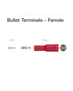 Quikcrimp Bullet Female Pre-Insulated Terminal Red 0.5 - 1.5mm2 Pack of 100