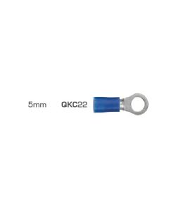 Quikcrimp 5.3mm Ring Pre-Insulated Terminal Blue Pack of 100