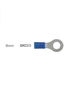 IONNIC QKC23 6.4mm Blue Vinyl Insulated Ring Terminals (Pack of 100)