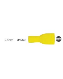 IONNIC QKC53 9.4mm Yellow Female Vinyl Insulated Qc Crimp Terminal - Pack of 100